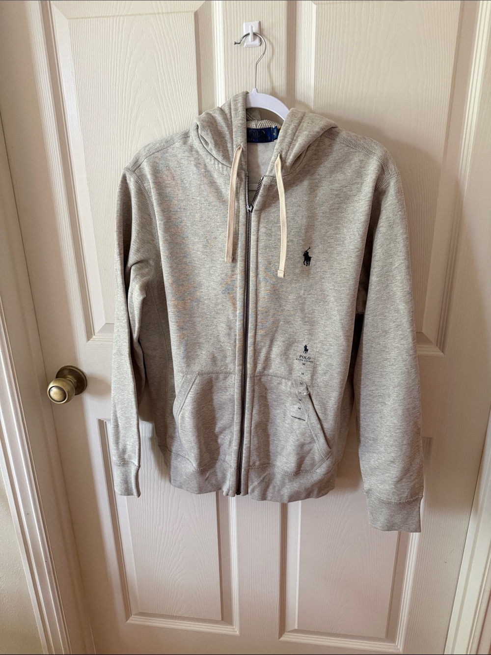 Polo by Ralph Lauren Heather Gray Zip-Up Hoodie Sz M. New/Flawed. Box30